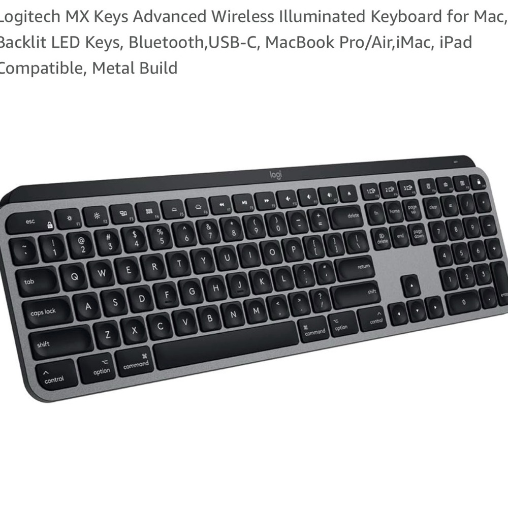 Logitech Black Wireless Keyboard Full-Size with Numeric Keypad - Picture 3 of 4